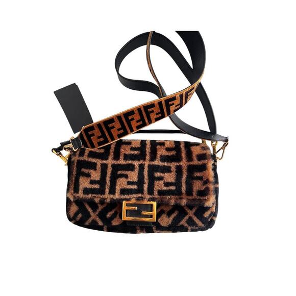 Fendi Handbags - Fendi FF shearling baguette